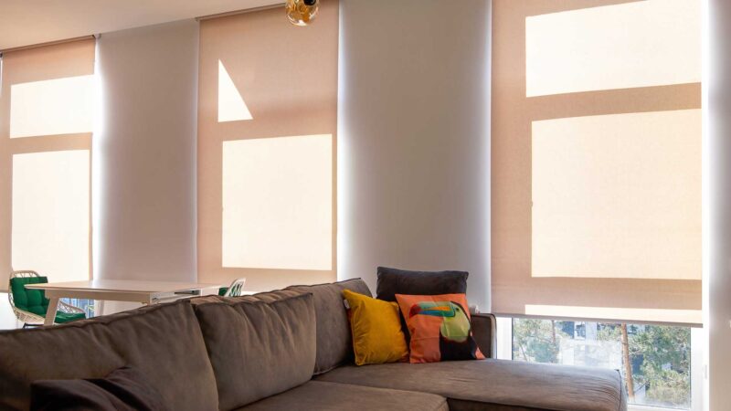 Window Roller Shades Family Room